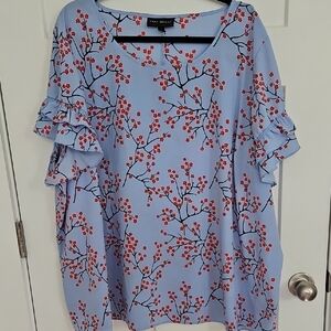 Lane Bryant Blue Floral Women's Top